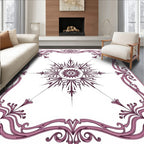 Mauve Art Nouveau Floral Sunburst Rug