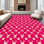 Crimson Figures and Squares Rug