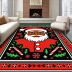 Black Santa Claus Red Festive Portrait Rug