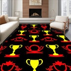 Gold Yellow Red Trophy Collage Rug