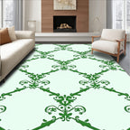 Elegant Green Scrollwork Diamond Rapport Rug