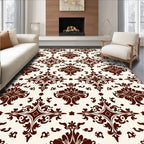Antique Brown Floral Damask Rug
