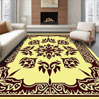 Maroon Cream Intricate Floral Star Rug