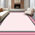 Pale Pink Layered Geometric Border Rug