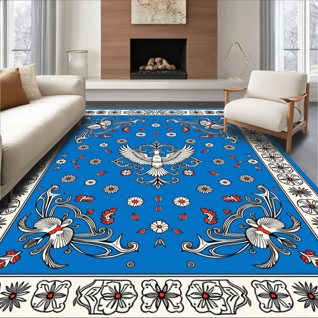 Royal Blue Phoenix Garden Floral Rug