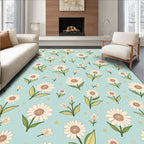 Charming Daisy Meadow Sprinkled Dots Rug