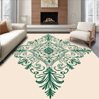 Elegant Green Victorian Floral Medallion Rug