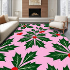 Pink Holly Berry Garland Rug