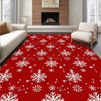 Winter Wonderland Snowflake Cluster Rug