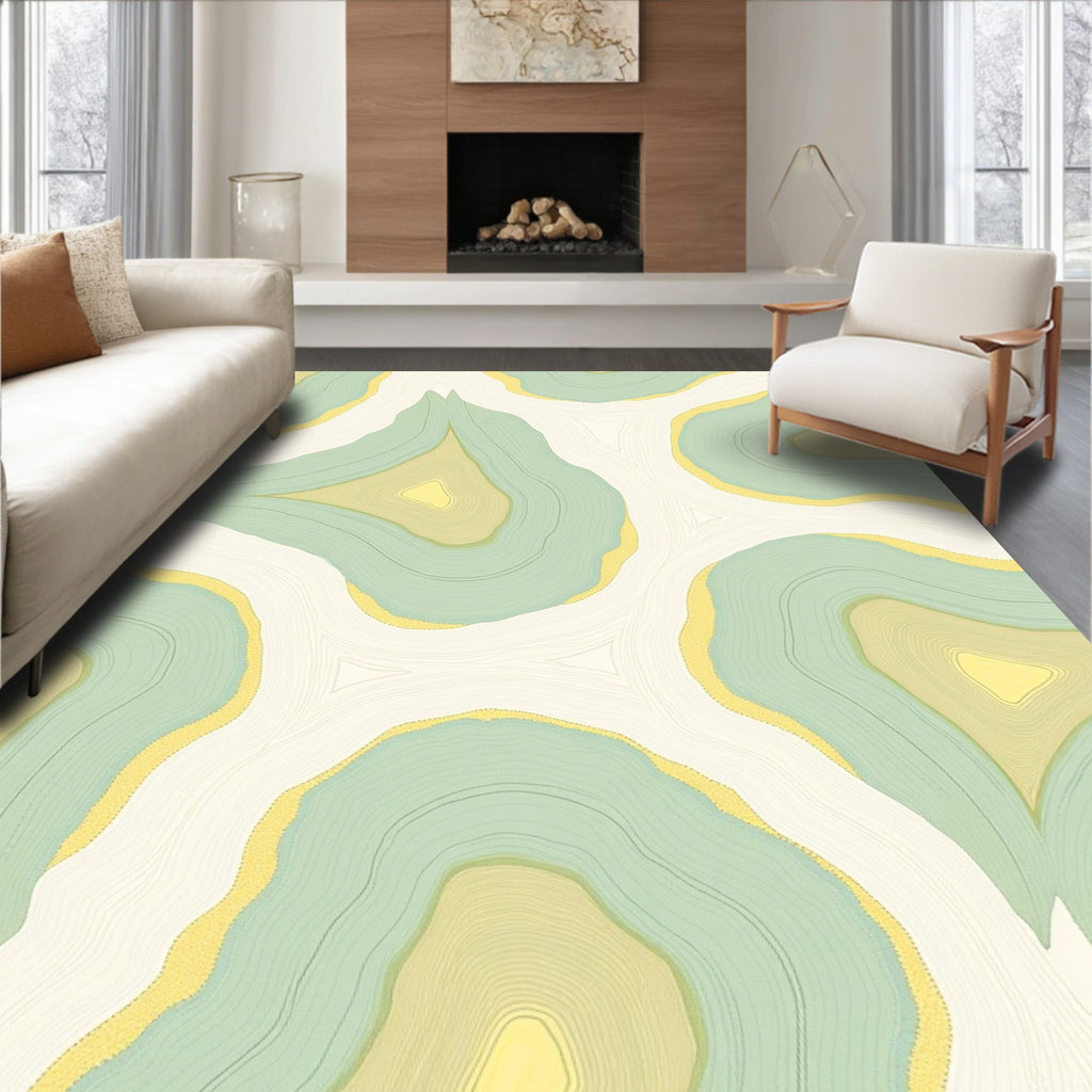 Soft Sage Agate Organic Layers Rug