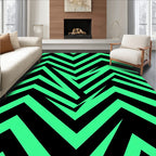 Bold Mint Zigzag Jagged Stripes Rug