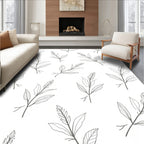 Minimalist Botanical Line Art Branches Rug