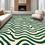 Classic Teal Wave Lines Rug