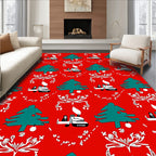 Red Christmas Tree Car Garland Rug