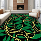 Emerald Vines Yellow Swirl Rug