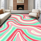 Coral Mint Swirl Abstract Swirl Rug
