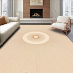 Ochre Sunburst Radial Lines Rug
