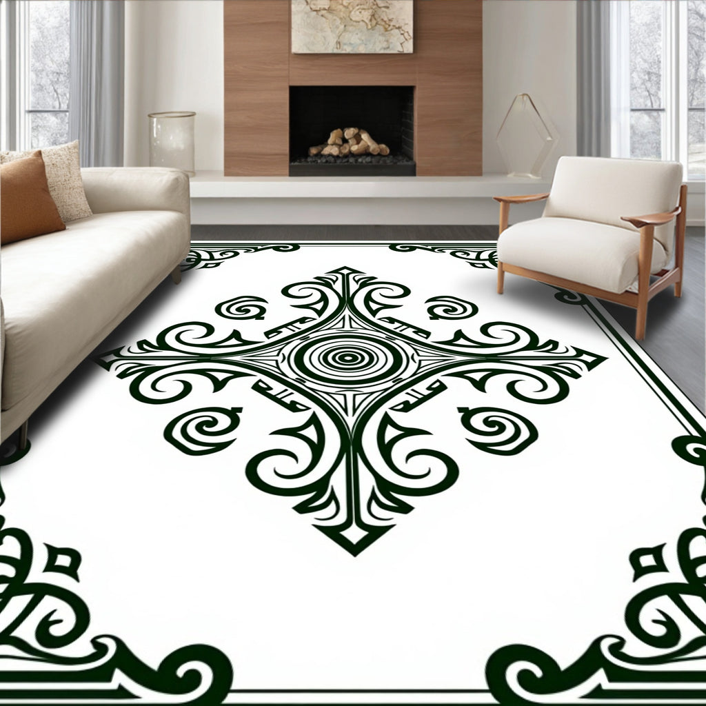 Dark Green Celtic Knot Medallion Rug