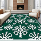 Forest Green Snowflake Medallion Rug