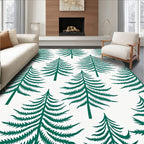 Emerald Green Pine Trees Repeating Pattern Rug