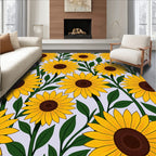 Sunny Yellow Sunflower Garden Art Rug