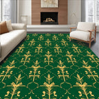 Emerald Gold Ornate Foliage Medallion Rug