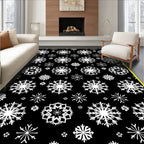 White Snowflake Winter Wonderland Rug