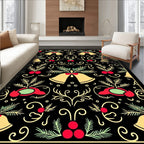 Black Red Gold Bell Holly Rug