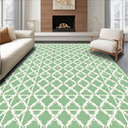 Mint Green Lattice Trellis Rug