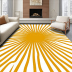 Golden Sun Burst Rays Rug