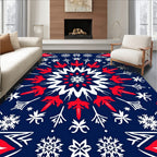 Foliage Snowflake Medallion Navy Rug