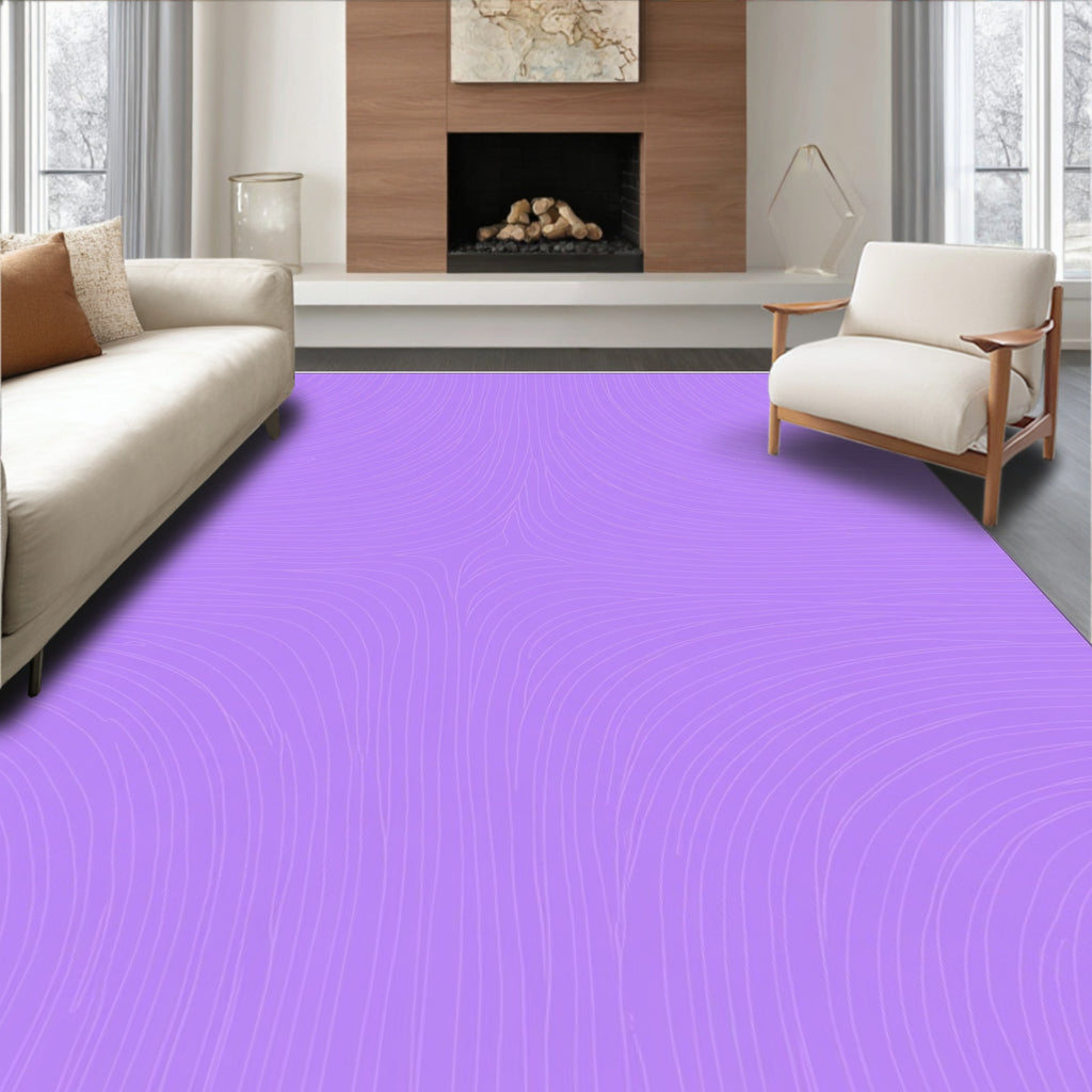 Lavender And White Flowing Curves Rug