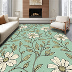 Vintage Cream Daisy Floral Vine Rug