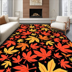 Autumn Leaves Red Gold Scatter Rug