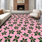 Pink Holly Berries Scatter Rug