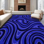 Vibrant Royal Blue Swirl Rug