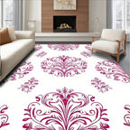 Crimson Floral Acanthus Scroll Rug