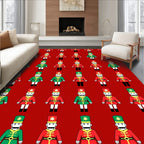 Holiday Nutcracker Red Green soldiers Rug