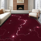 Cosmic Crimson Nebula Starry Rug