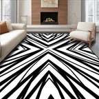 Sharp Black White Diagonal Strike Rug