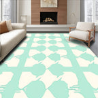 Mint And Cream Geometric Overlay Rug