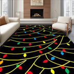Festive Colorful String Lights Rug