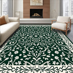 Dark Green Botanical Garden Mandala Rug
