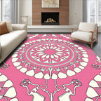 Pink Ivory Mandala Art Rug