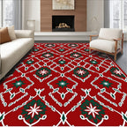 Crimson Jade Lattice Floral Medallion Rug