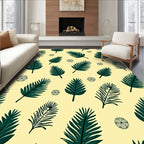 Deep Green Palm Frond Medallion Rug
