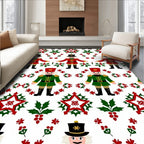 Festive Red Soldier Holly Star Rug