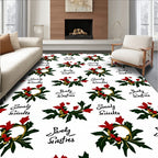 Festive Red Holly Berry Garland Rug