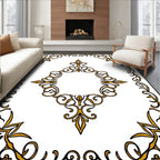 Golden Filigree Scrollwork Medallion Rug