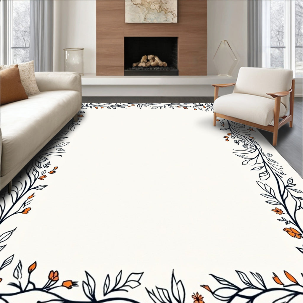 Vineyard Meadow Floral Border Rug